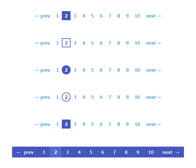 纯CSS3蓝色分页样式代码