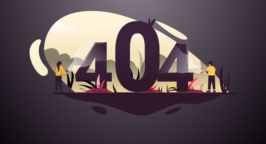基于SVG卡通404插图的特效