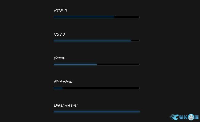 CSS3个人技能进度条