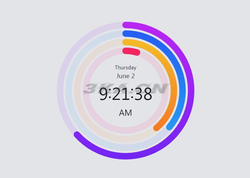 超酷的环形动画进度数字时钟