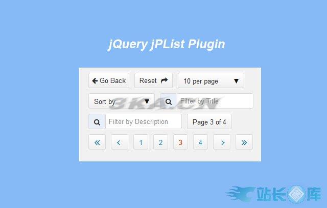 jQuery分页排序插件jPList