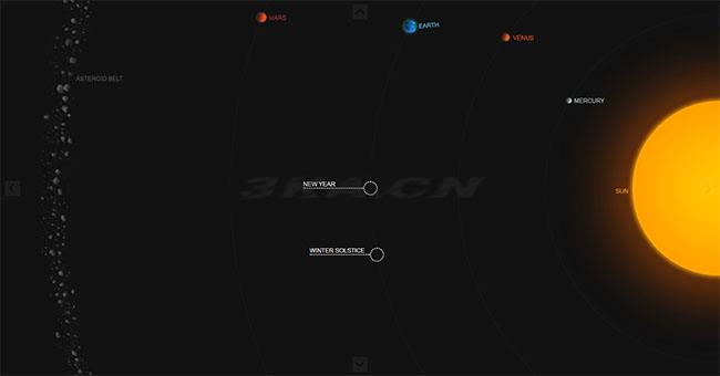 CSS3太阳系新年倒计时动画特效