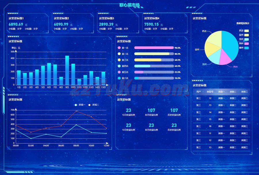 大数据可视化平台后台管理模板