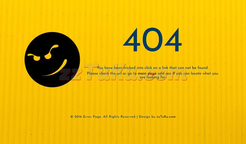 响应式404错误提示页面模板