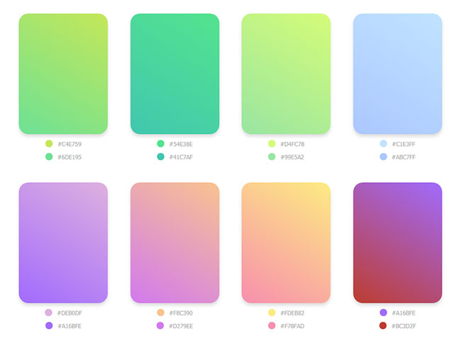 纯CSS3渐变色板配色代码