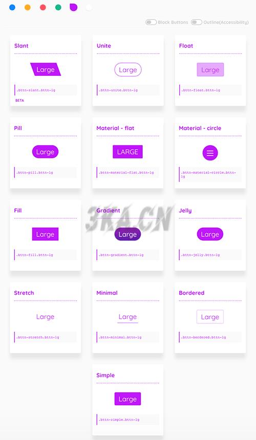 bttn.css – 简单实用的按钮样式库