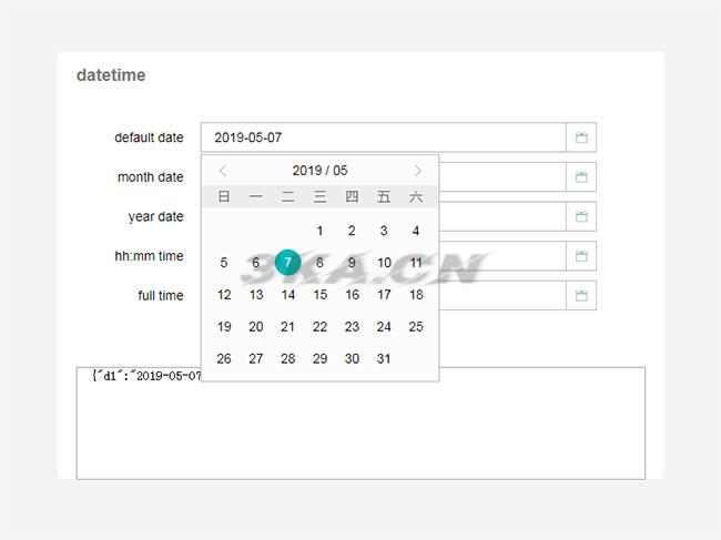 jQuery选择日期时间下拉框代码