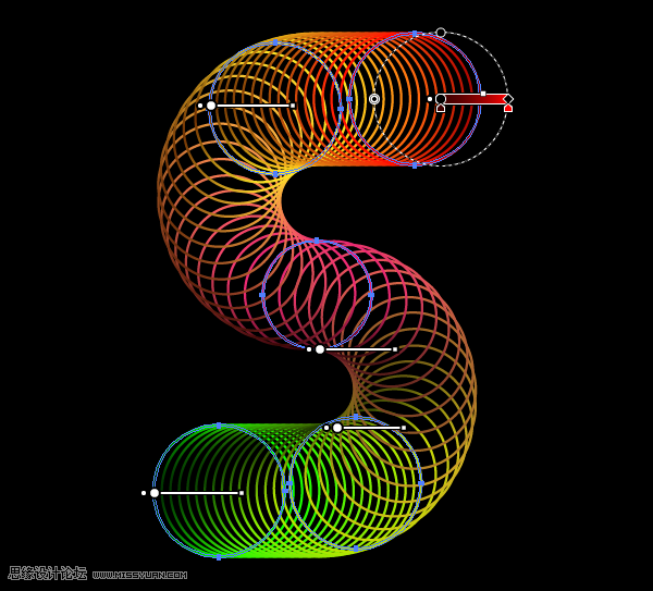 AI制作立体三维线条字母标志