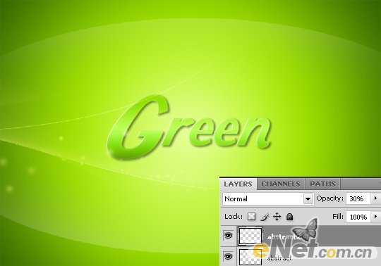 PhotoShop制作一款简单的螳螂绿色文字主题壁纸
