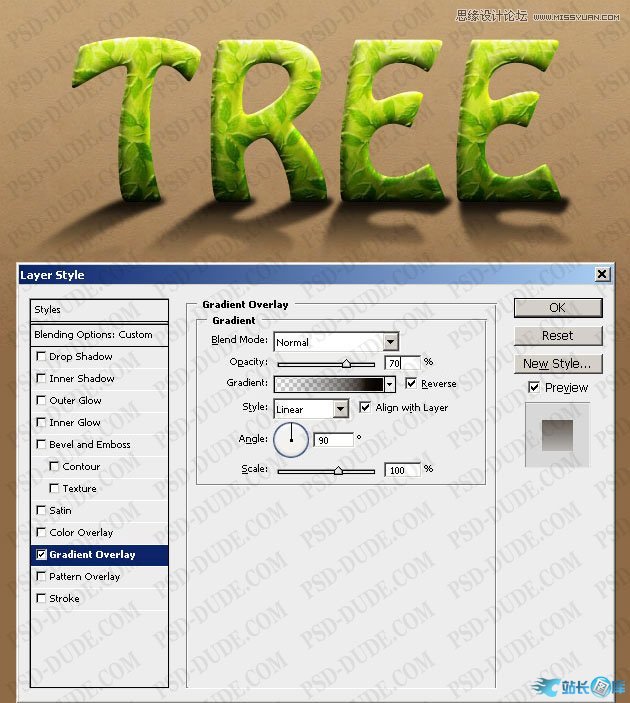 Photoshop制作超酷的树藤装饰立体字教程,PS教程,汇云资源网