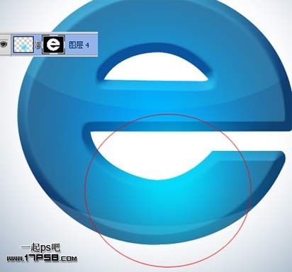 Photoshop绘制质感IE图标教程,PS教程,思缘教程网