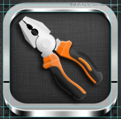 Photoshop制作金属质感的工具图标,PS教程,汇云资源网