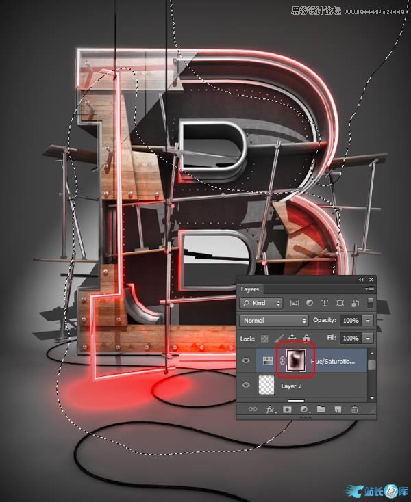 Photoshop结合C4D制作三维立体艺术字,PS教程,汇云资源网