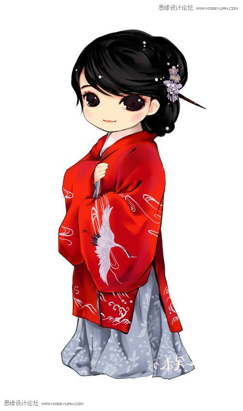 Photoshop制作汉服妹子签名教程,PS教程,汇云资源网