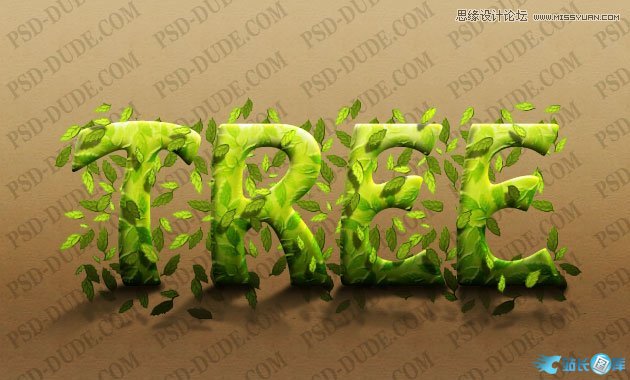 Photoshop制作超酷的树藤装饰立体字教程,PS教程,汇云资源网