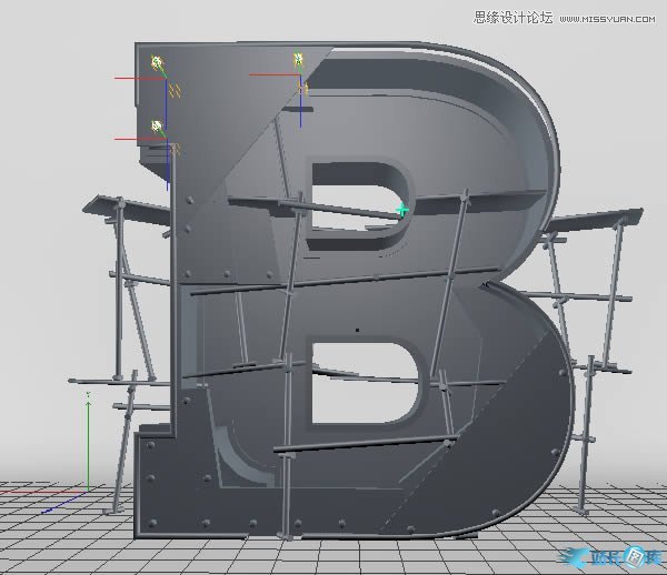 Photoshop结合C4D制作三维立体艺术字,PS教程,汇云资源网