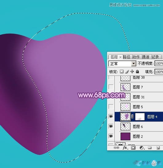 Photoshop绘制立体效果的紫色心形宝石,PS教程,汇云资源网