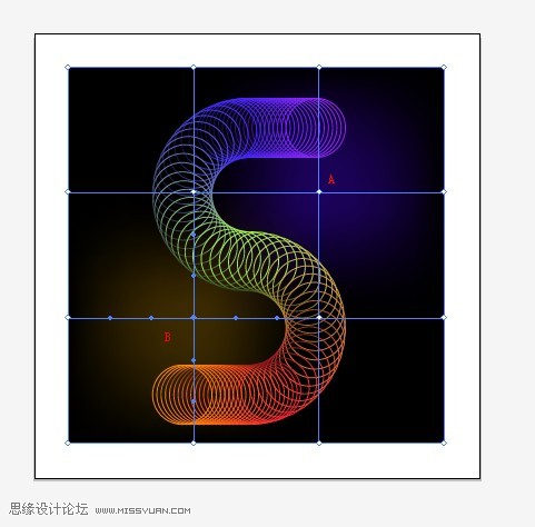 AI制作立体三维线条字母标志