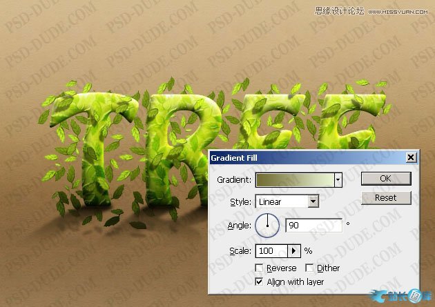 Photoshop制作超酷的树藤装饰立体字教程,PS教程,汇云资源网