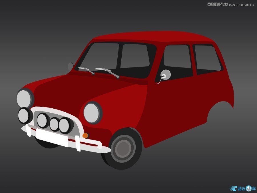 Photoshop简单的绘制逼真的小汽车教程,PS教程,汇云资源网