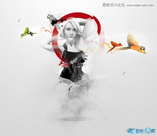 Photoshop合成抽象风格的人物插画教程,PS教程,汇云资源网
