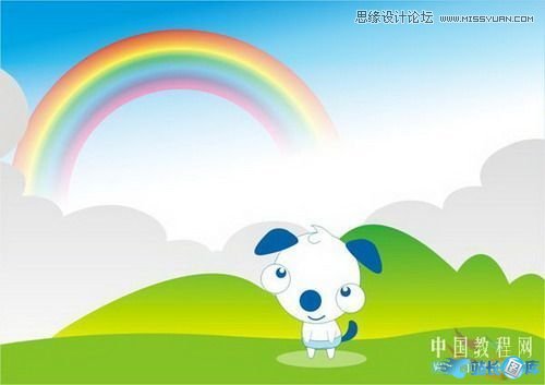 CorelDraw交互式调和工具制作卡通彩虹,PS教程,汇云资源网