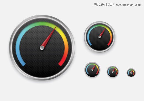 Photoshop制作精美的圆形仪表指针图标,PS教程,汇云资源网
