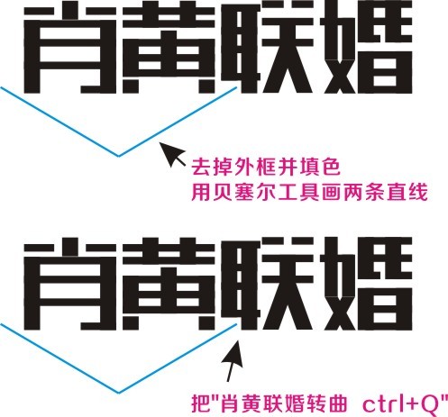 CDR设计制作漂亮婚庆字体