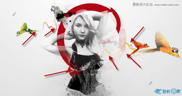 Photoshop合成抽象风格的人物插画教程,PS教程,汇云资源网