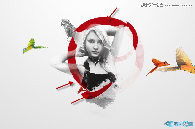Photoshop合成抽象风格的人物插画教程,PS教程,汇云资源网