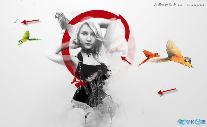 Photoshop合成抽象风格的人物插画教程,PS教程,汇云资源网
