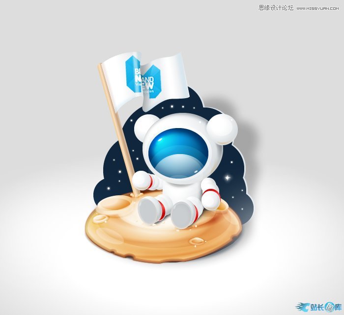 Illustrator绘制卡通立体效果的小熊图标,PS教程,汇云资源网