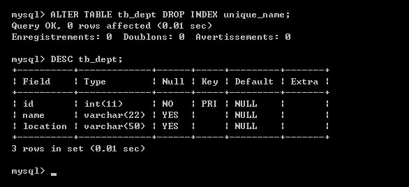 Mysql怎么删除unique key（唯一约束）