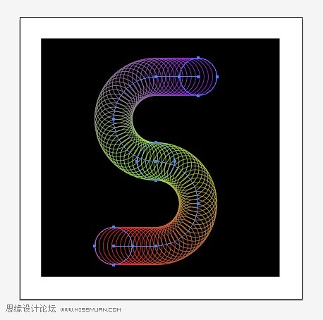 AI制作立体三维线条字母标志